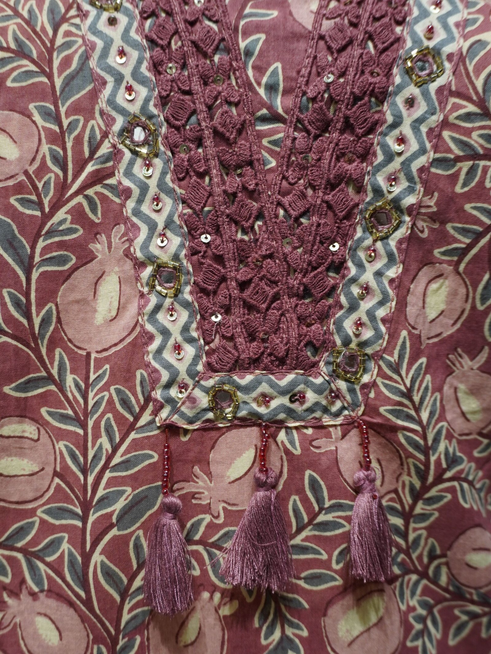 Printed Kurti Set with Dupatta (Dusty Pink) - Image 8