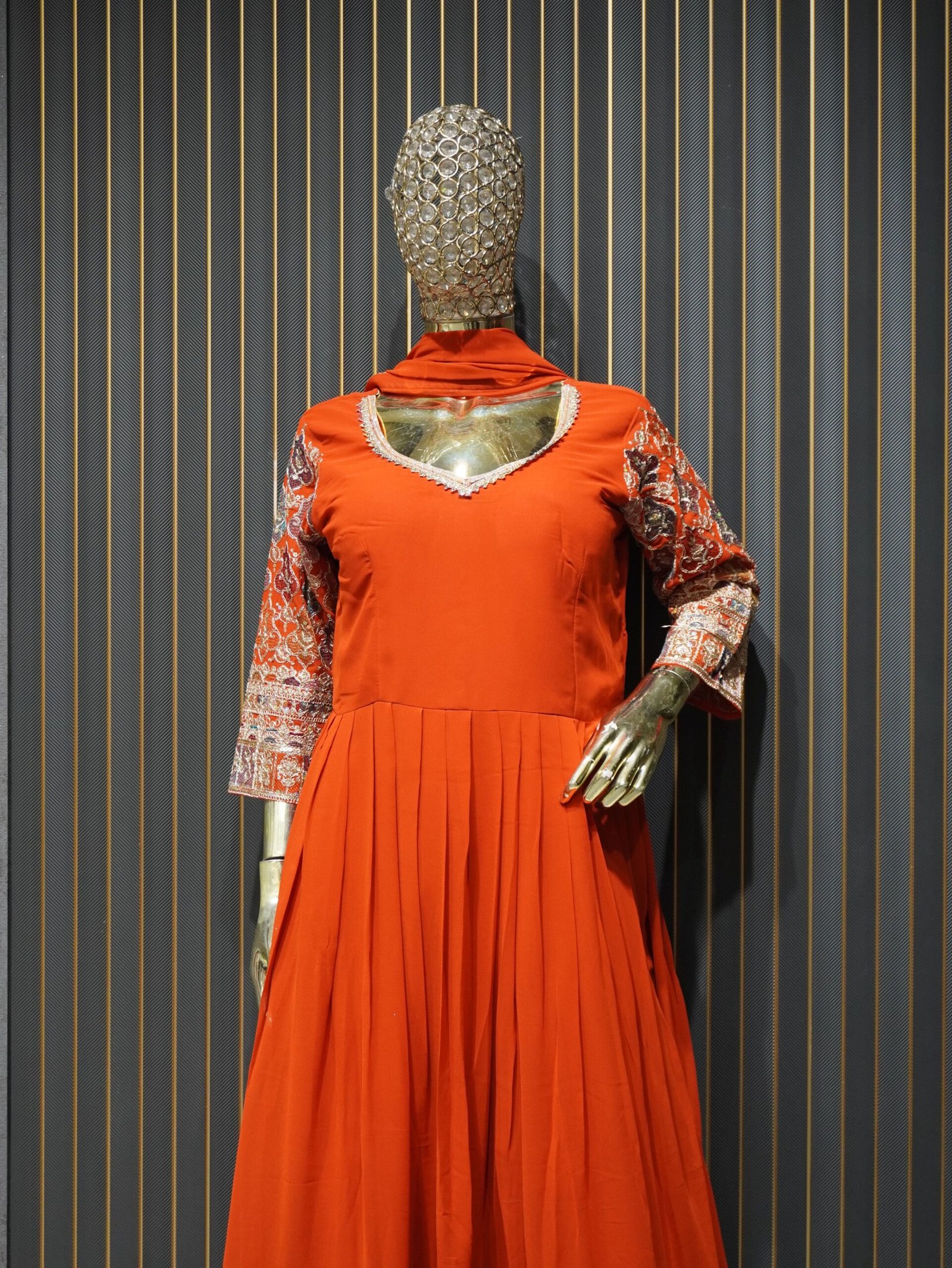 Anarkali Suit (Orange) | Elegant Festive Wear - Image 8