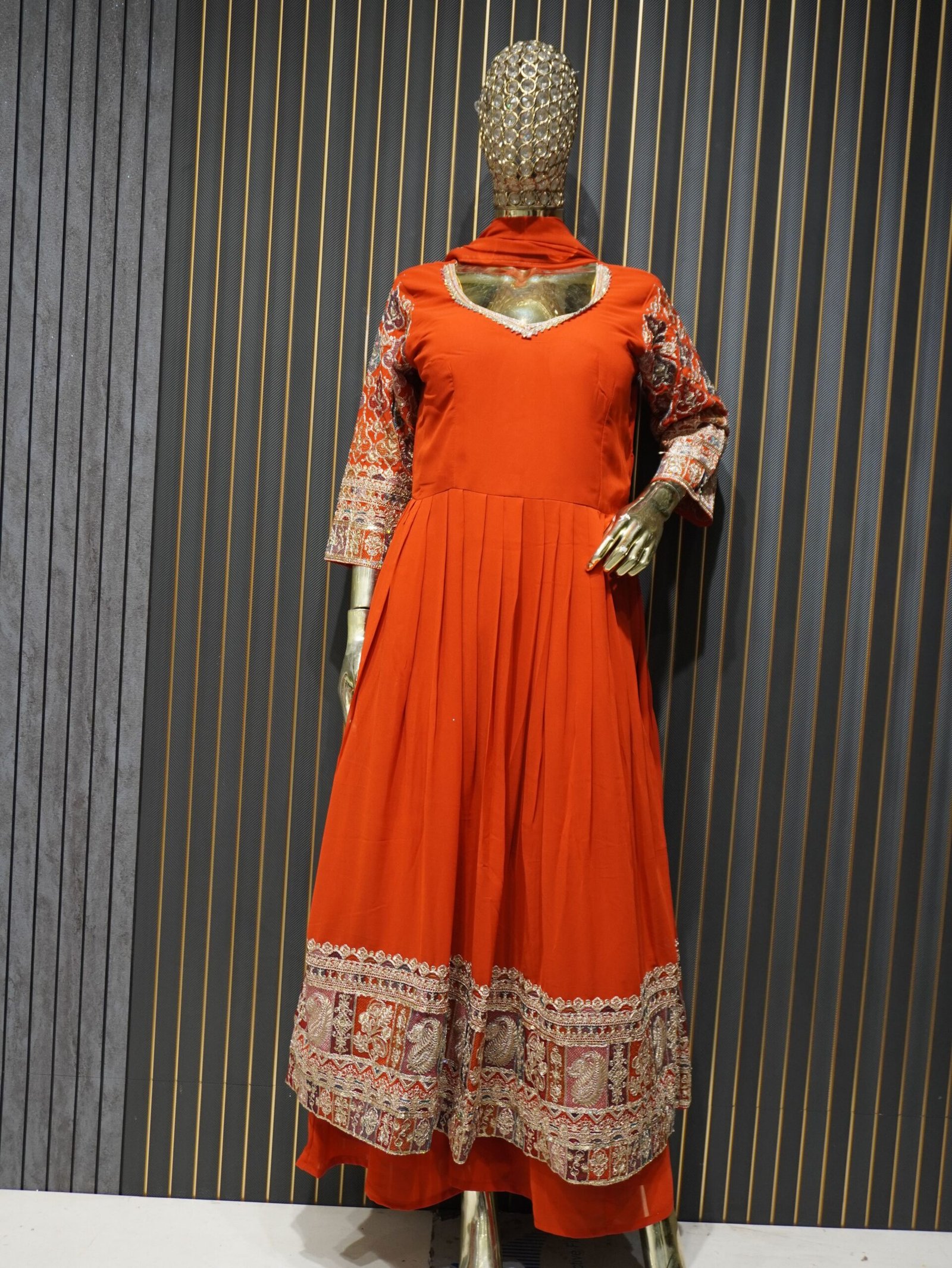 Anarkali Suit (Orange) | Elegant Festive Wear