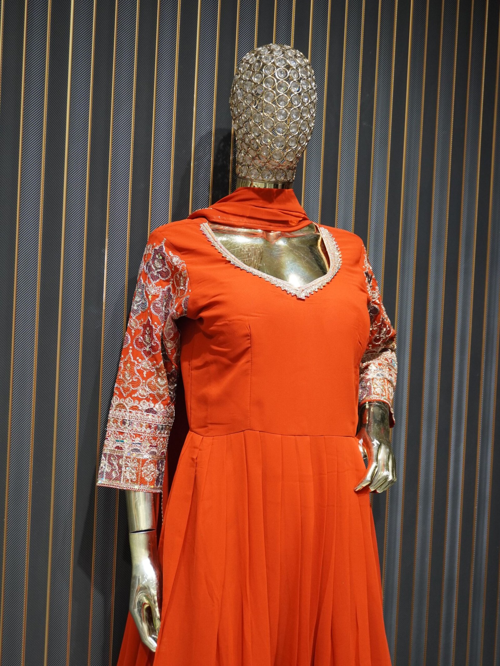 Anarkali Suit (Orange) | Elegant Festive Wear - Image 7