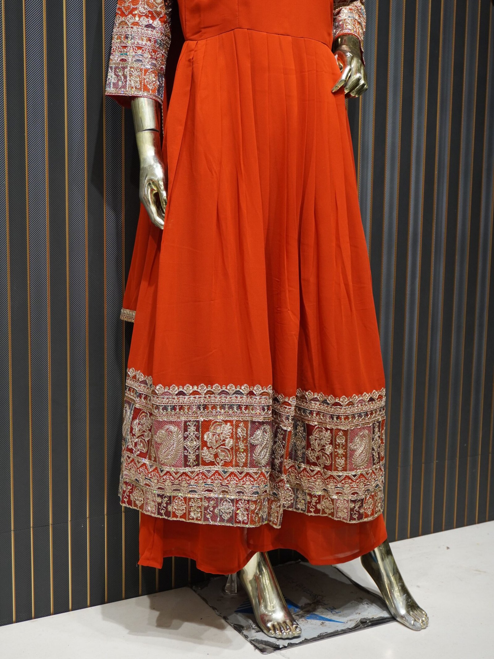 Anarkali Suit (Orange) | Elegant Festive Wear - Image 2