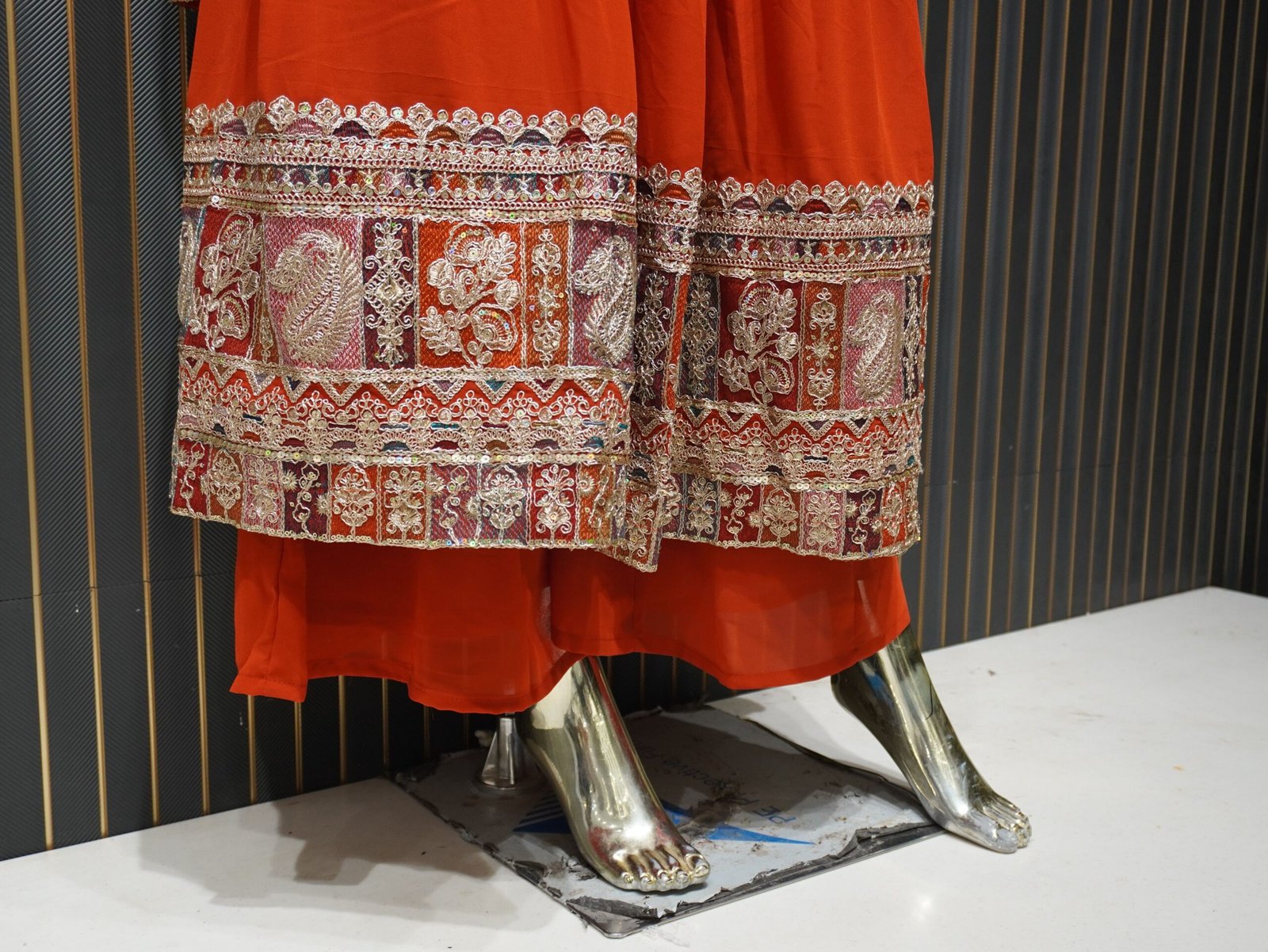 Anarkali Suit (Orange) | Elegant Festive Wear - Image 4