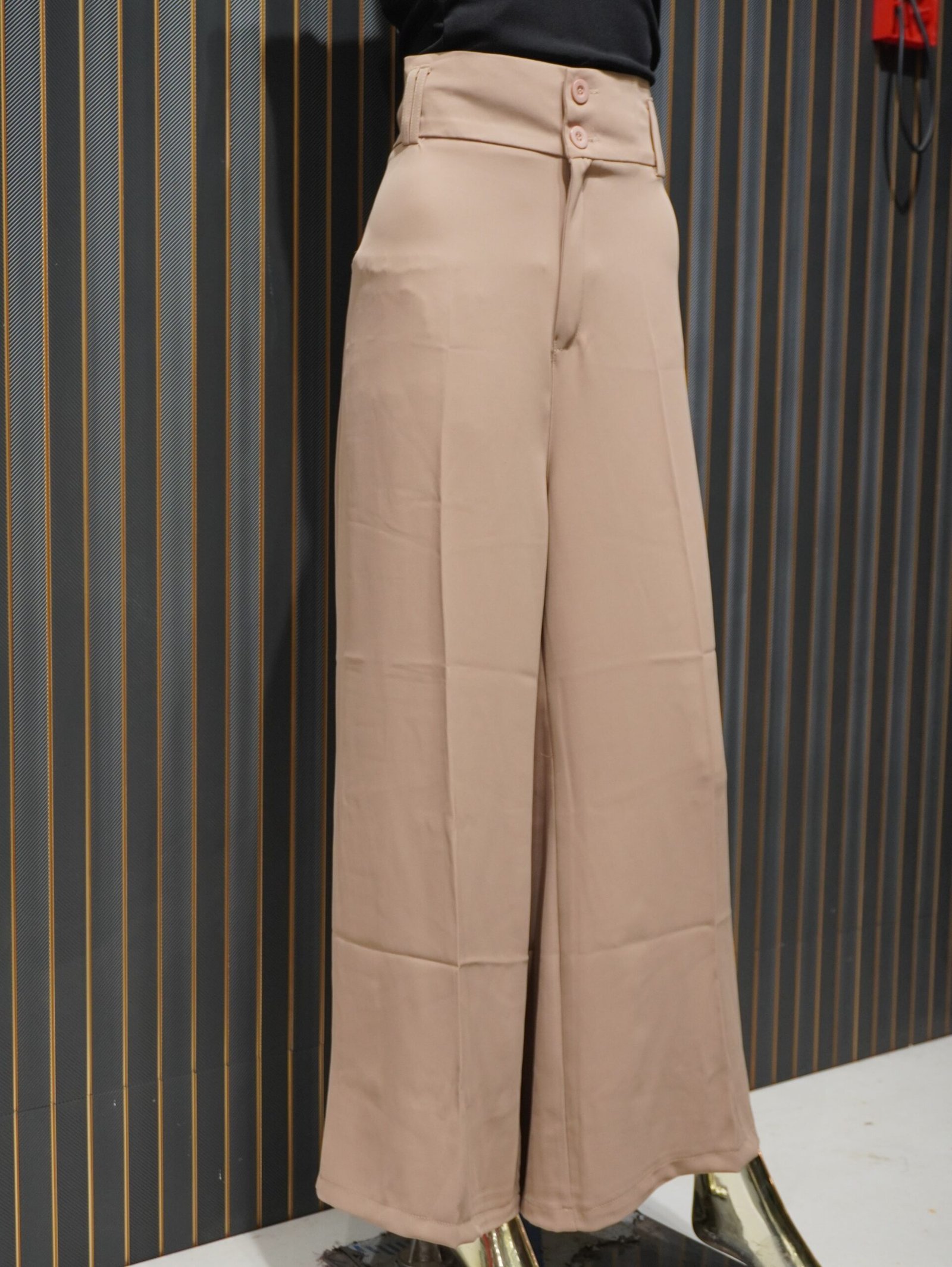 Women’s Korean Style Slim Fit Pants (Beige) - Image 2