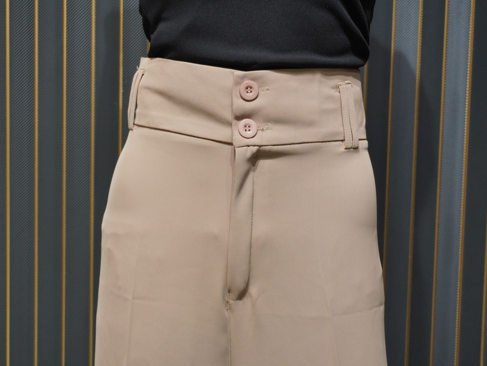 Women’s Korean Style Slim Fit Pants (Beige) - Image 4