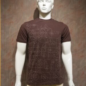 Men’s Cotton Printed T-Shirt (Brown)