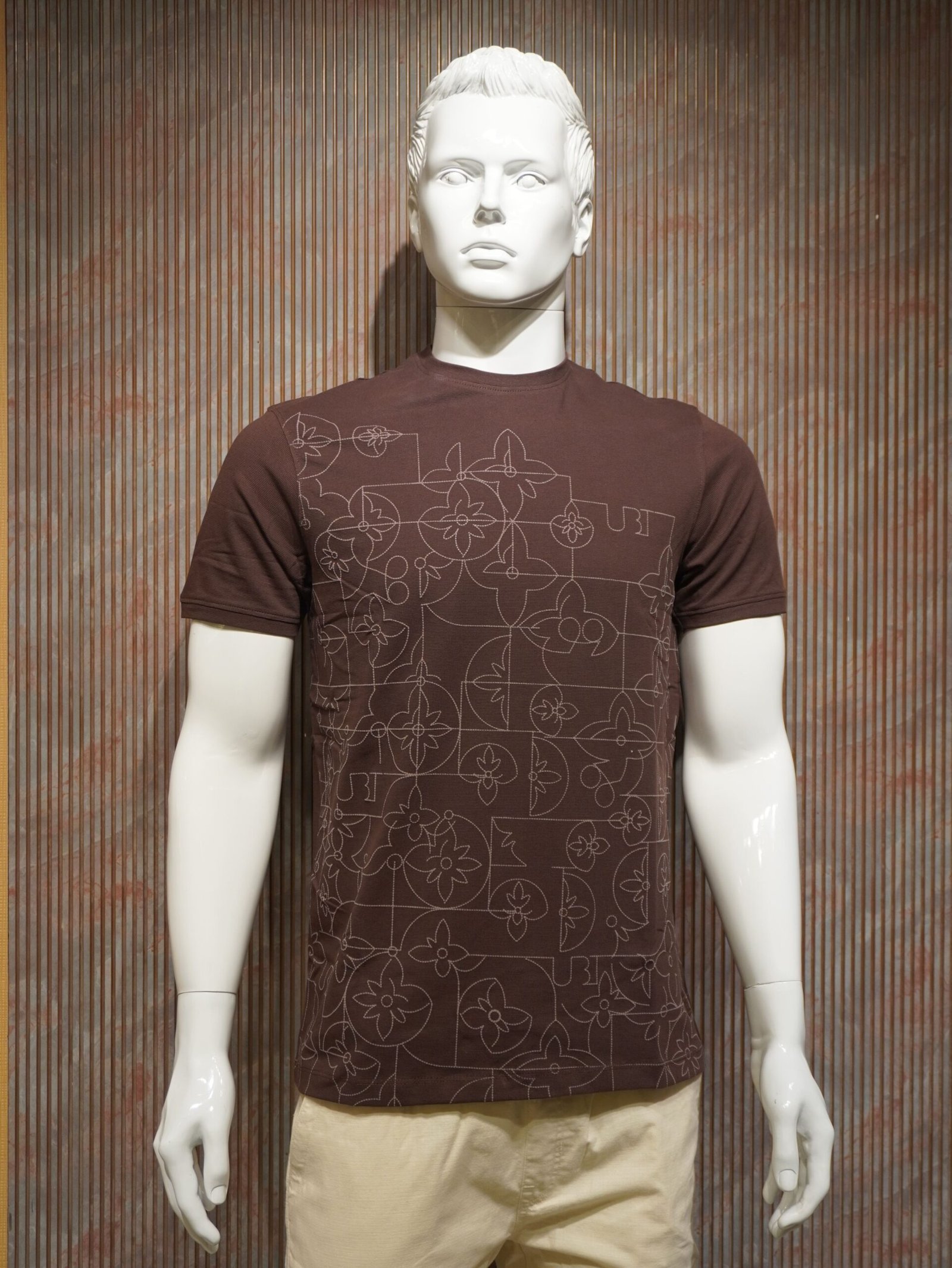 Men’s Cotton Printed T-Shirt (Brown)