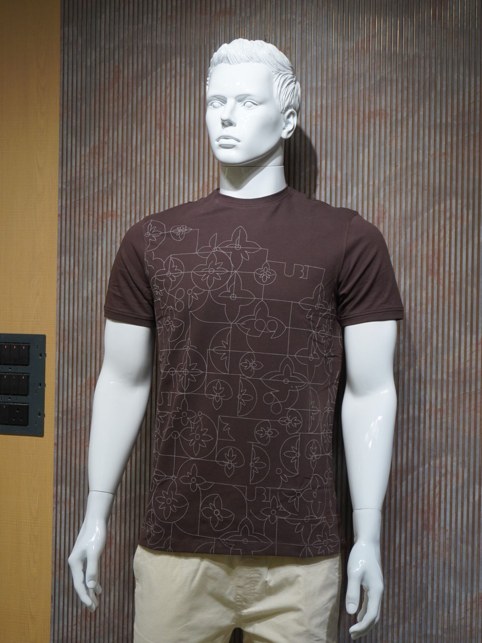 Men’s Cotton Printed T-Shirt (Brown) - Image 4