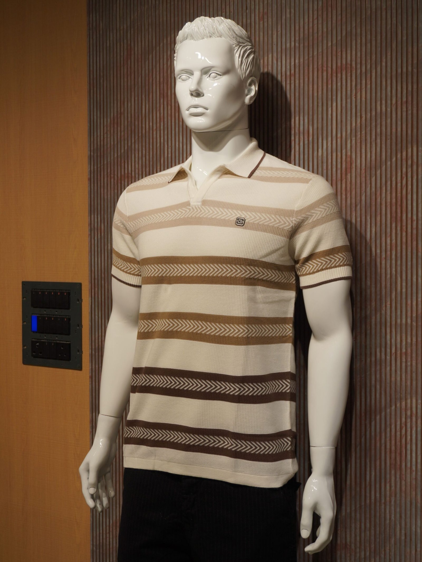Men’s T-Shirt (Beige & Brown) - Image 2