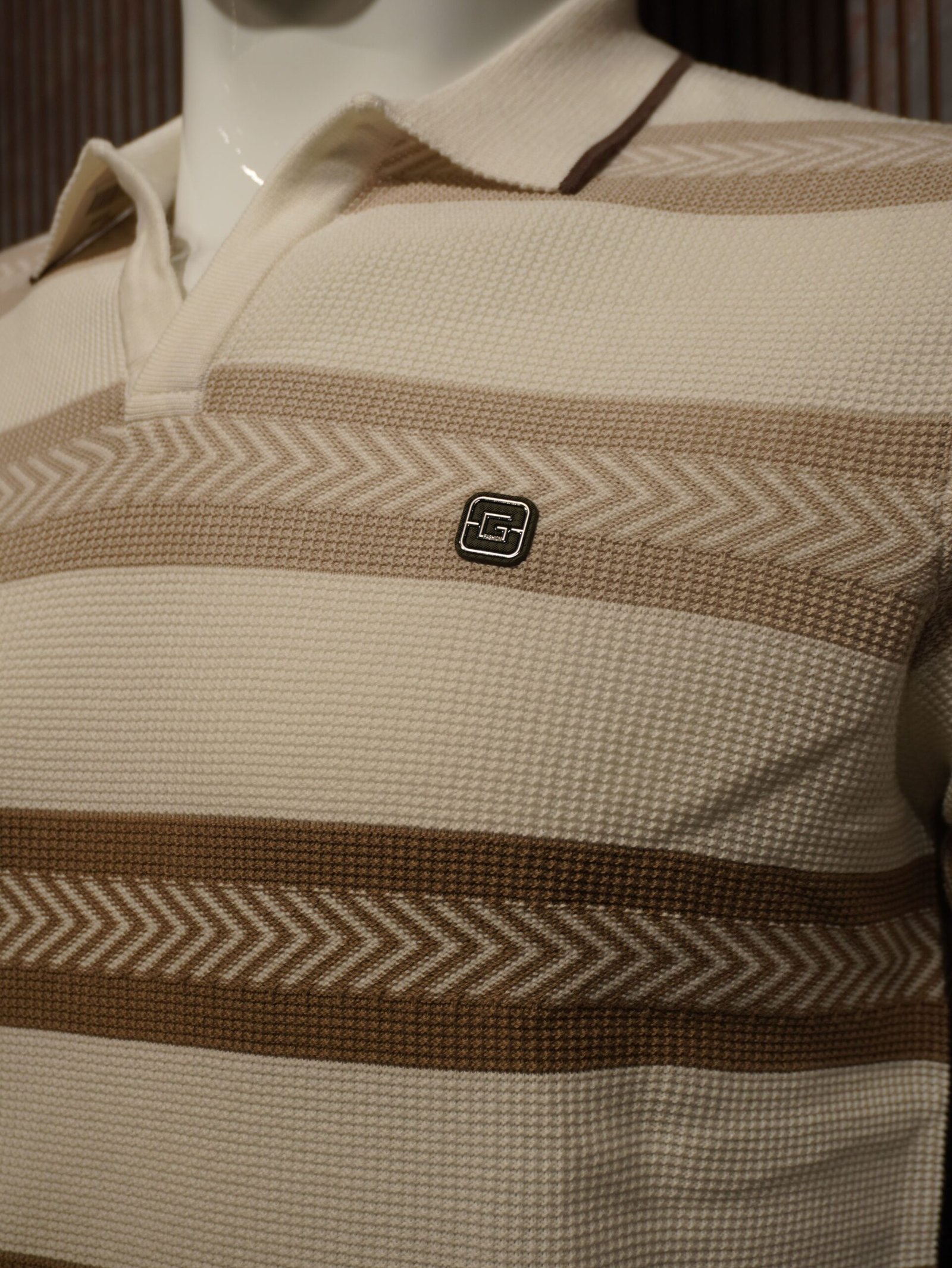Men’s T-Shirt (Beige & Brown) - Image 3