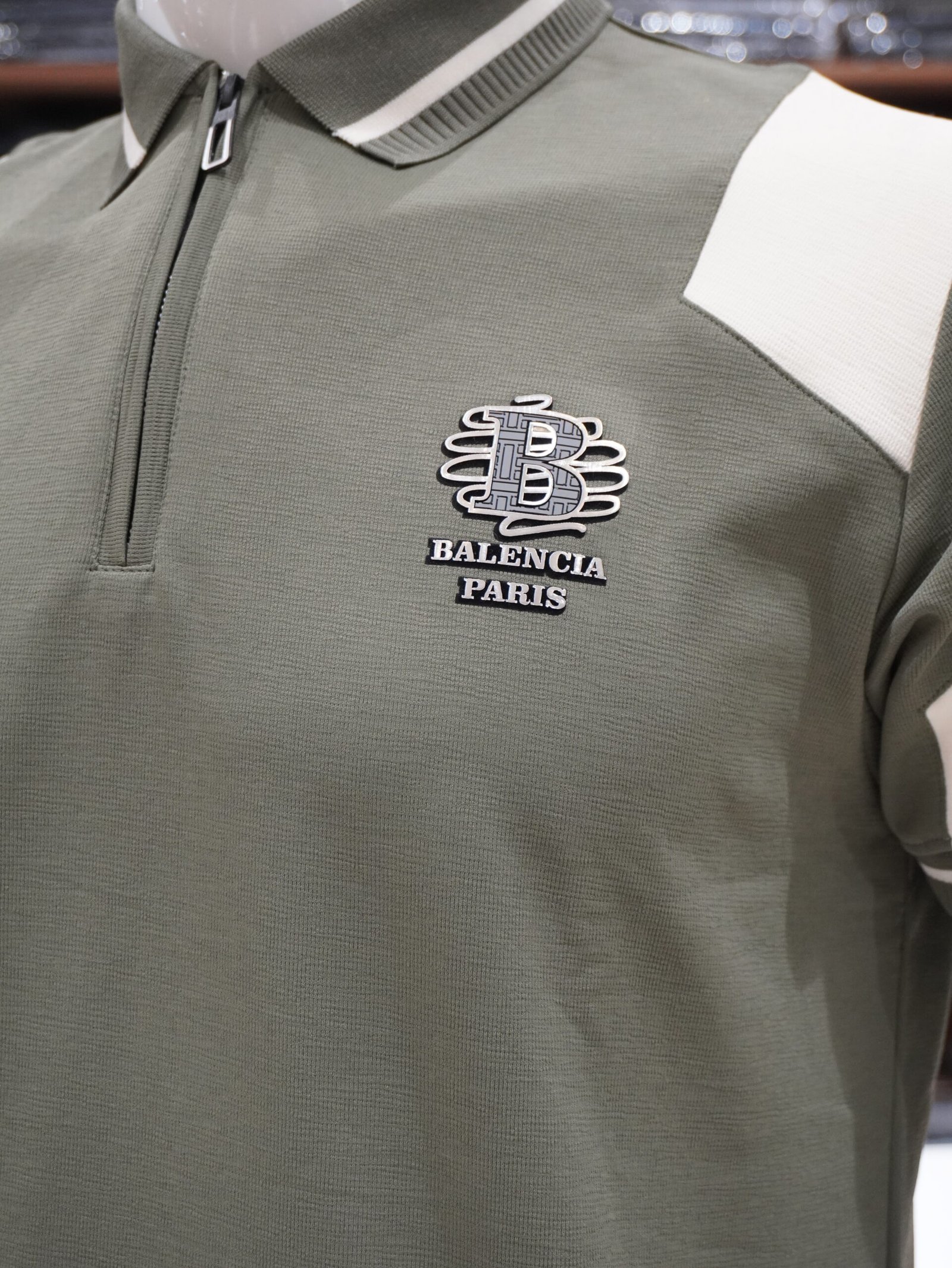 Men’s Dry Fit Half Zip T-Shirt (Olive Green) - Image 3