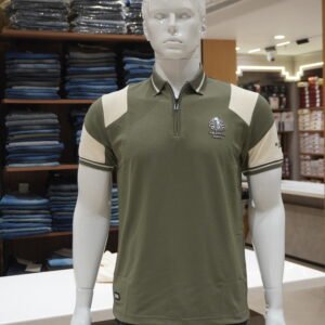 Men’s Dry Fit Half Zip T-Shirt (Olive Green)