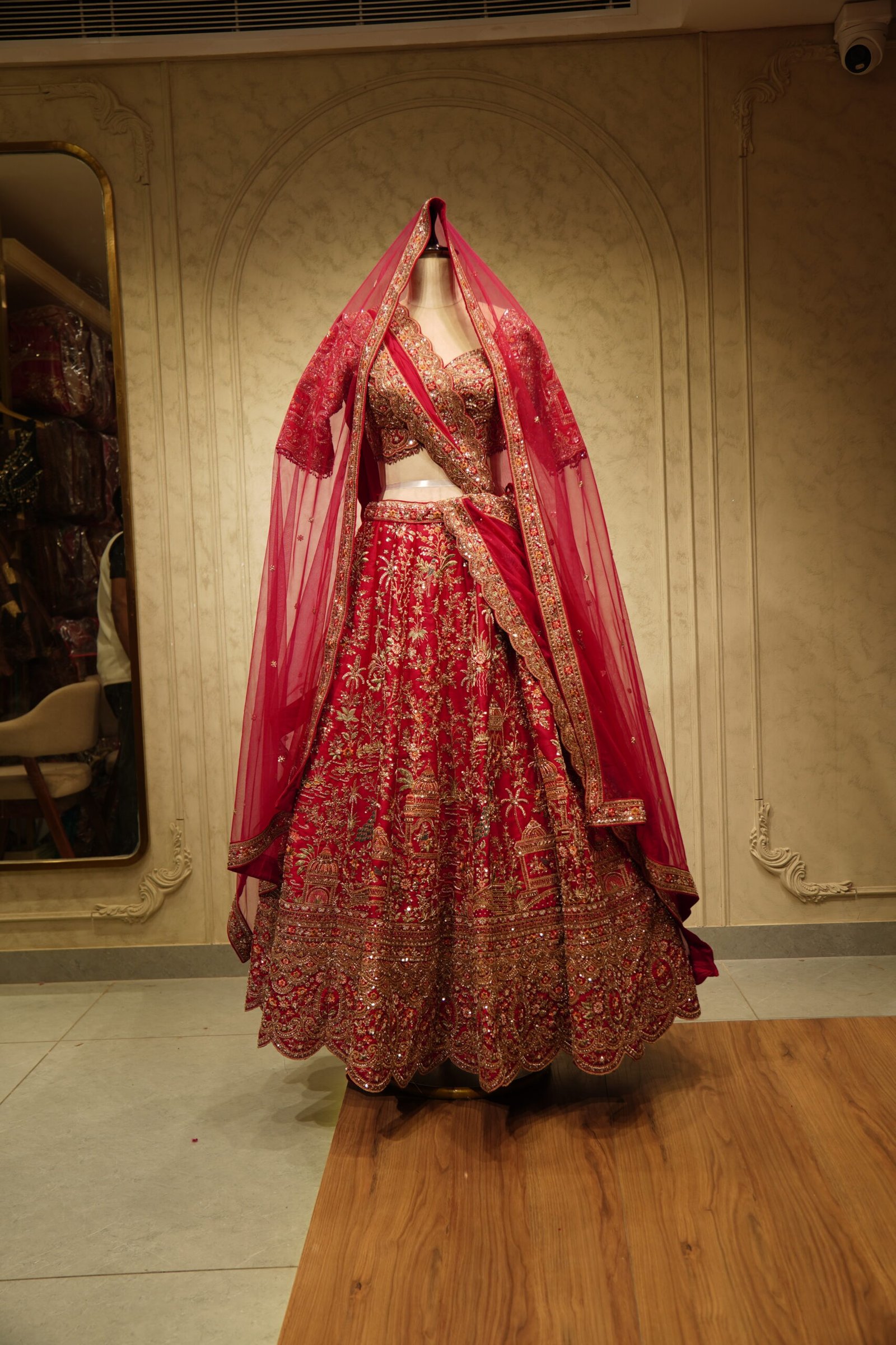 Women’s Designer Bridal Lehenga Set (Rani Pink)